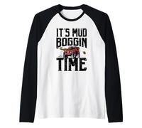 Off Road Truck Mud Bogging Adventure 4x4 Trail Rider Mudding Raglan Baseball Tee