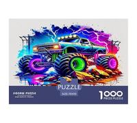 Off-road Vehicle 1000 Pc Puzzle Game for Men Women - Monster Truck Neon Graffiti Vibrant Dynamic The Whole Family Activity Educational Game Challenge70x50cm/1000pcs