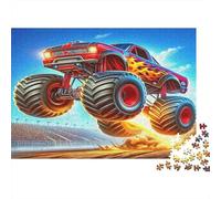 Off-road Vehicle 1000-piece Recycled Cardboard Puzzle Seniors Adults Monster Truck Jumps Cognitive Development Brain Teaser Premium Quality Home Decoration Indoor Solo Activity 70x50cm/1000pcs
