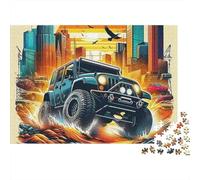 Off-road Vehicle 1000pc Jigsaw Puzzle Adults Off-road Jeep Racing through City Skyline Premium Thick Sturdy Vibrant Challenging Stress Relief Gift 52x38cm/1000pcs