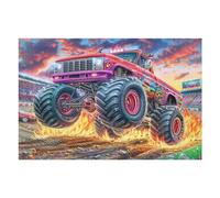 Off-road Vehicle Muddy Field 1000 Pc DIY Jigsaw Puzzle Puzzles for Adults Teens Hard Challenging Team Building Stress Reducing Autumn Premium Quality Material 1000 PCS