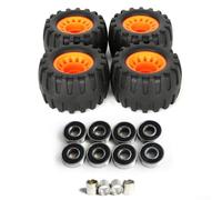 Off Road Wheel Set for Skateboards 76x45mm with Smooth Roll Feature on Bumpy and Uneven Outdoor Surfaces (Black)