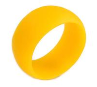 Off Round Acrylic Bangle Bracelet In Yellow Matte Finish - Medium Size