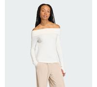 Adidas Originals Off-shoulder Long Sleeve T-shirt White L Woman