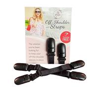 Off Shoulder Straps | Off-the-Shoulder Holders for Dresses, Tops, Shirts, and Blouses | Keep off shoulders sleeves in place, Black, Adjustable