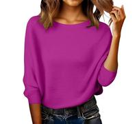 Off Shoulder Sweater Batwing Sleeve Jumpers for Women Boat Neck Off Shoulder Dolman Loose Knitted Sweaters Ladies Casual Pullovers Tops Elegant Solid Color Long Sleeve Autumn Sweater Dark Purple