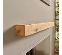 Off The Grain Fireplace Mantle Beam - Solid Oak Floating Beam 140Cm (L)
