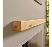Off The Grain Fireplace Mantle Beam - Solid Oak Floating Beam 80Cm (L)
