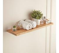Off The Grain Floating Shelf - Medium Oak Finish - 80Cm (L) X 22.5Cm (D)