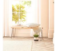 Off The Grain Hallway Bench Made From Solid Wood ,entryway Rustic Shoe Bench With Hairpin Legs - 150Cm (L)