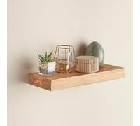 Off The Grain Narrow Floating Wall Shelf - Medium Oak Finish - 30Cm