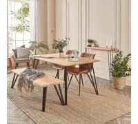 Off The Grain Oak Dining Table And Bench Set - 150Cm
