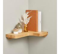 Off The Grain Pine Rustic Floating Corner Shelf - L Shape - Handcrafted From Solid Wood