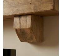 Off The Grain Rustic Oak Shelf Corbels - Chunky Square Oak Brackets - Pair