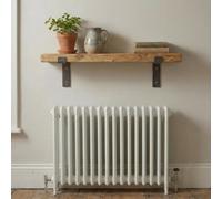 Off The Grain Rustic Radiator Shelf - Wooden Shelf With Metal Brackets - L40Cm