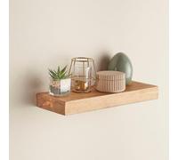 Off The Grain Rustic Wooden Floating Shelf With Hidden Brackets - 50Cm Length
