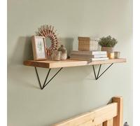 Off the Grain Rustic Wooden Shelf With Pyramid Brackets - 80Cm Length