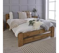 Off The Grain Solid Wood Bed Frame -Rustic Wooden King Size Bed Frame Only
