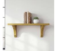 Off The Grain Solid Wood Wall Shelf With Wooden Brackets - 40Cm Length