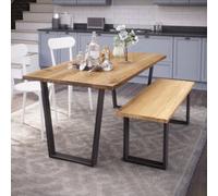 Off The Grain Wooden Dining Table And Bench Set - One Bench 180Cm