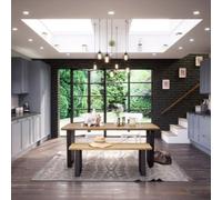 Off The Grain Wooden Dining Table And Bench Set - Two Benches 120Cm