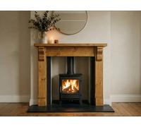 Off The Grain Wooden Fire Surround - Solid Pine Mantel, Medium Wax - H110Cm X L100Cm