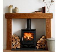 Off The Grain Wooden Fireplace Surround - Dark Oak Mantelpiece Frame- 100Cm (Height) X 100Cm (L)