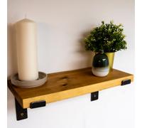 Off The Grain Wooden Shelf With Brackets - 30Cm