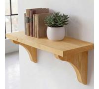 Off The Grain Wooden Wall Shelf 70Cm - Rustic Solid Wood Shelf With Brackets - Stripped Pine