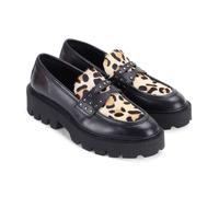 Off The Hook 'abbey' Black Leather Stylish Slip-On Loafer Shoes Black 8