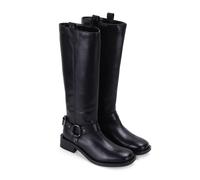 Off The Hook 'adderstone' Black Block Heel Knee High Leather Boots Black 3.5