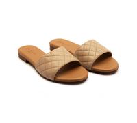 Off The Hook 'kingsway' Leather Sandals Open Toe Flat Sandals In Beige Beige 3