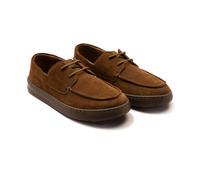 Off the Hook Men's EDDIE' Boys Suede Leather Lace up Casual Boat Shoe in Taupe | Size: 2 Off the Hook Taupe 2