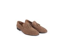 Off the Hook Men's Emerson Suede Leather Tassel Loafers in Light Brown | Size: 11 Off the Hook Light Brown 11