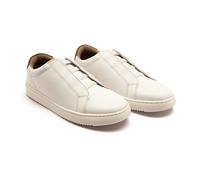 Off the Hook Men's EVERS' Boys Leather Trainer Elastic Lacing Fasting Sneaker Shoes in White | Size: 12 Off the Hook White 12