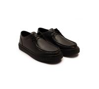 Off the Hook Men's 'HETFIELD' Boys Leather Lace up Casual Boat Shoes in True Black | Size: 4 Off the Hook True Black 4
