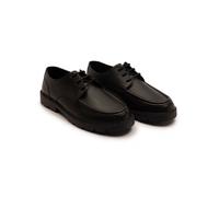 Off the Hook Men's 'ROCKY' Boys Leather Lace up Casual Boat Shoes in Black | Size: 1 Off the Hook Black 1