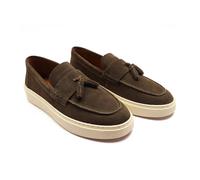 Off the Hook Men's 'Rory' Loafer Tassel Casual Slip-On Suede Leather Shoes in Dark Green | Size: 11 Off the Hook Dark Green 11