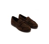 Off The Hook Sienna Suede Leather Loafers In Brown Brown 4