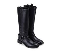Off the Hook Women's 'ADDERSTONE' Black Block Heel Knee High Leather Boots | Size: 3.5 Off the Hook Black 3.5
