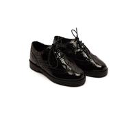 Off the Hook Women's Beatrix Patent Brogue Leather Lace Up School Shoes in Black | Size: 1 Off the Hook Black 1