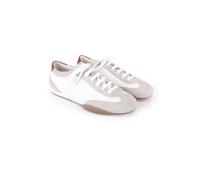 Off the Hook Women's Cassie Leather Casual Lace-Up Low-Top Trainers in Off-White | Size: 4 Off the Hook Off-White 4