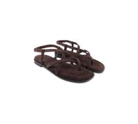 Off the Hook Women's Natalie Suede Leather Flat Strappy Sandals in Brown | Size: 8 Off the Hook Brown 8