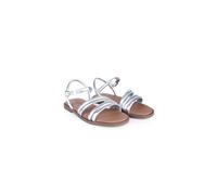 Off the Hook Women's Seraphina Strappy Leather Flat Sandals in Silver | Size: 6 Off the Hook Silver 6