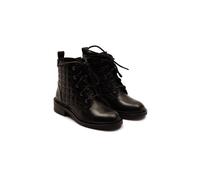 Off the Hook Women's Sophia Leather Quilted Lace-Up Ankle Boots in Black | Size: 4 Off the Hook Black 4