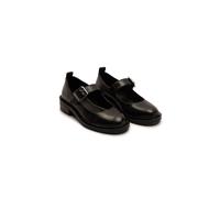 Off the Hook Women's Trinity Leather School Shoe with Side Buckle in Black | Size: 5 Off the Hook Black 5