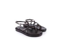 Off the Hook Women's Zen Leather Strappy Toe Loop Sandals with Ankle Strap in Brown | Size: 7 Off the Hook Brown 7