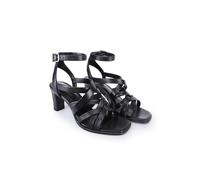 Off The Hook Zaria Strappy Square Toe Block Heel Sandals In Black Black 3