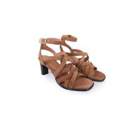 Off The Hook Zaria Strappy Square Toe Block Heel Sandals In Tan Tan 3