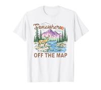 Off The Map Mountain Deer Camping Forest Nature Lover Art T-Shirt